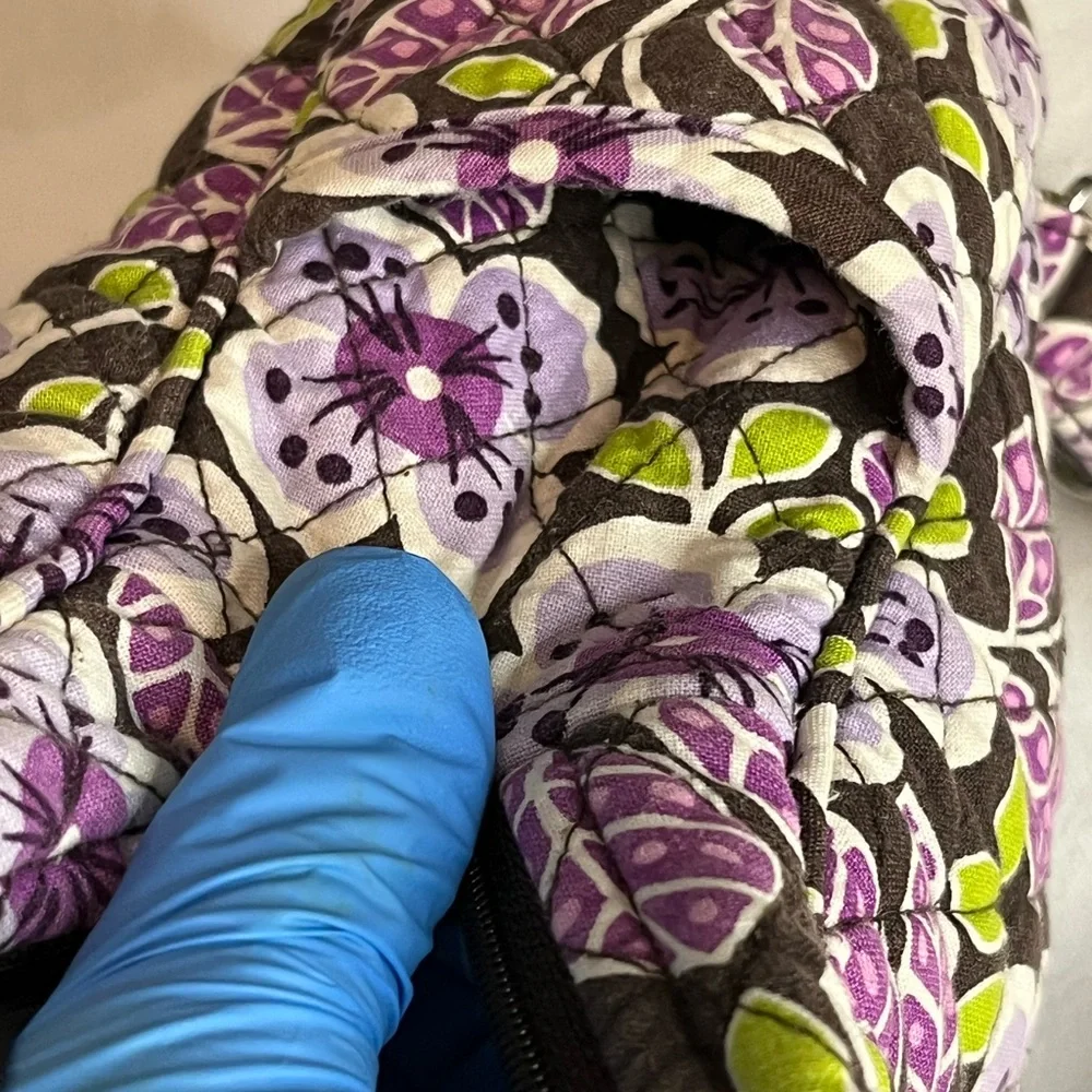 Vera Bradley Discontinued Plum Petal Floral Purple /Green /Black Backpack EUC - Picture 14 of 16